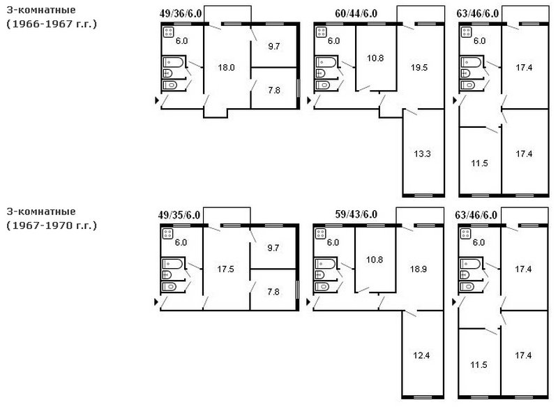 Ideas for planning a three-room apartment 