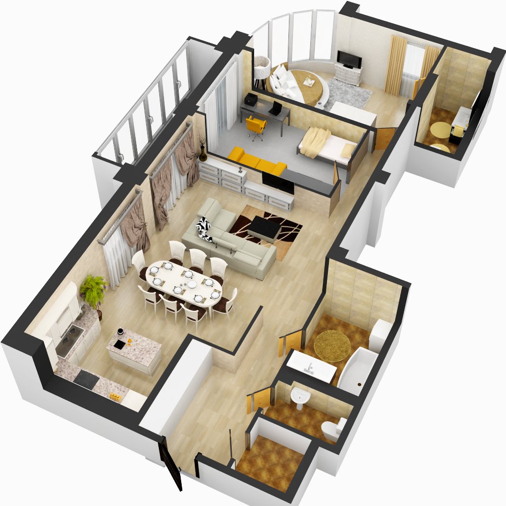 Ideas for planning a three-room apartment