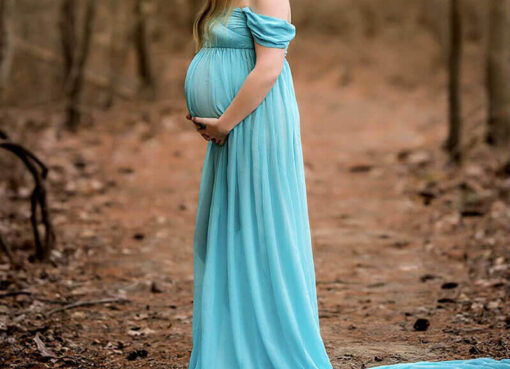 Best Maternity Gown Long Train Shoulder Dress
